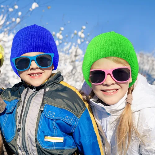 Miniatura 6 de 4 máscaras de esquí para niños, 3 agujeros, cubierta completa, pasamontañas, máscara facial para niños y niñas, colorido, invierno, deportes al aire