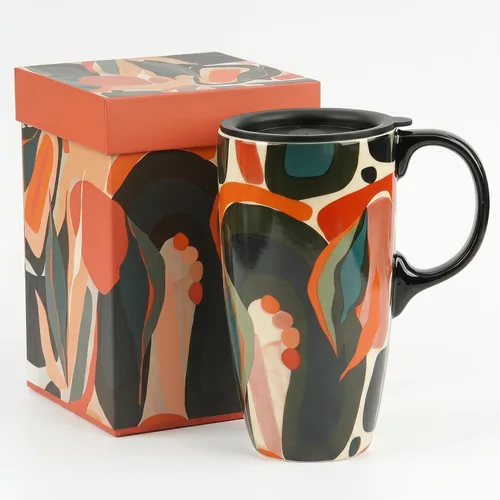 Miniatura 13 de Topadorn Taza de cerámica alta de 17 onzas – Taza de café con diseño de perezoso, apta para microondas y lavavajillas, taza de café única para café