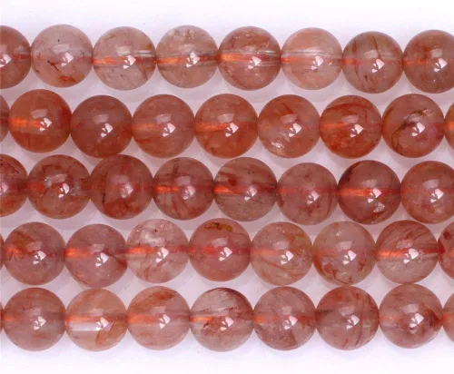Miniatura 2 de Cuentas de piedras preciosas semipreciosas redondas de cuarzo cereza de grado AAA para fabricación de joyas de 15 pulgadas (0.276 in)