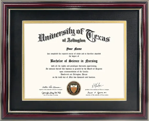 Miniatura 56 de GraduationMall Marco de diploma de certificado de 8.5 x 11, madera maciza y vidrio templado, acabado negro con ribete dorado