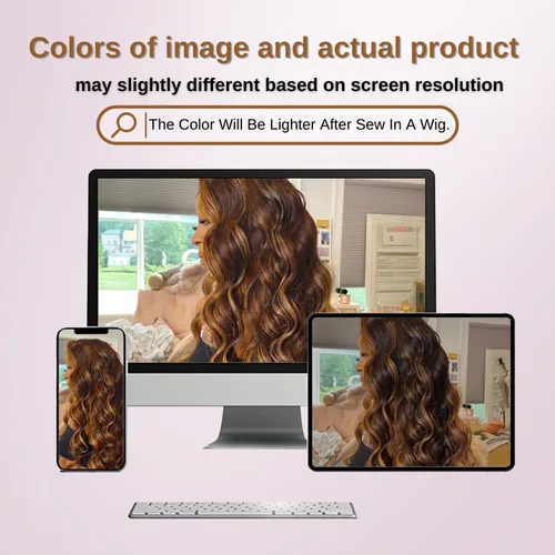 Miniatura 8 de ALHER Long Deep Part 2x6 Closure Body Wave Honey Blonde Highlight, Ombre Brown and Blond 2x6 Kim K Transparent HD Lace Closure Pre Plucked With Baby