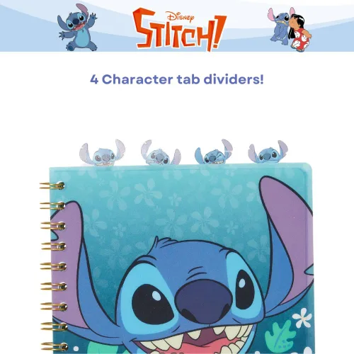Miniatura 2 de Stitch Tab - Cuaderno de diario, encuadernado en espiral, 96 páginas rayadas, 8 x 7 pulgadas, color azul