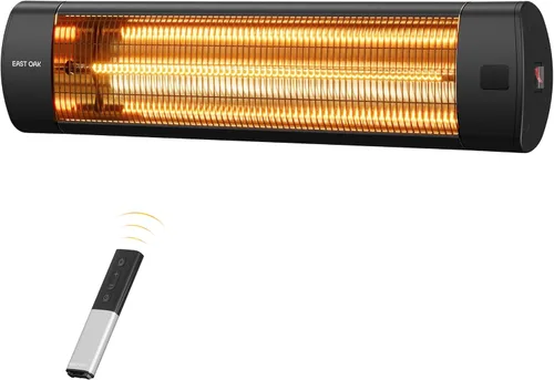 EAST OAK Calentador eléctrico para patio, calentador infrarrojo montado en la pared de 1500 W para exteriores, garaje, patio trasero, restaurante,