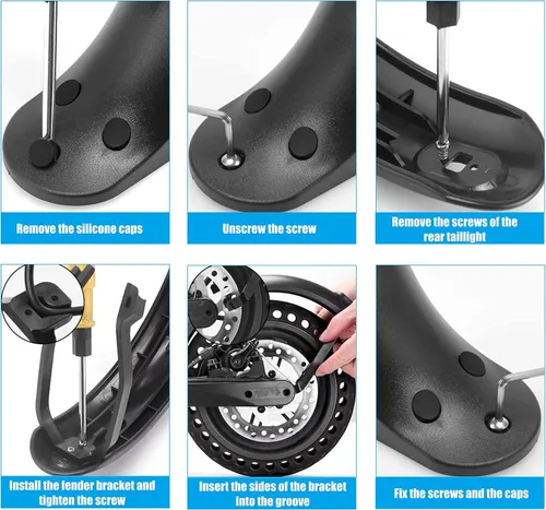 Miniatura 7 de Guardabarros trasero para scooter, soporte de repuesto para guardabarros, compatible con Xiaomi 1S / M365 / Pro