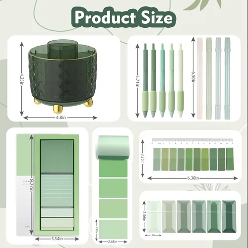 Miniatura 2 de sportsvoutdoors Accesorios de escritorio verde, suministros verde salvia, juego de papelería de oficina, soporte para lápices y bolígrafos verde