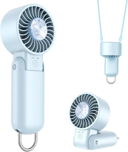 Miniatura 18 de Ventilador turbo portátil de mano con pantalla LED, refrigeración turboalimentada de 32 pies, larga duración, 5 velocidades de 4 onzas, ligero