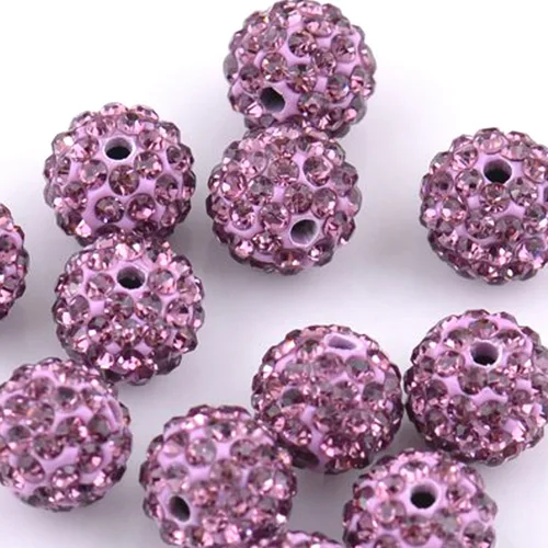 Miniatura 2 de Bolas de discoteca de 0.394 in de cuentas de arcilla de cristal checo Shamballa pavimenta calidad premium