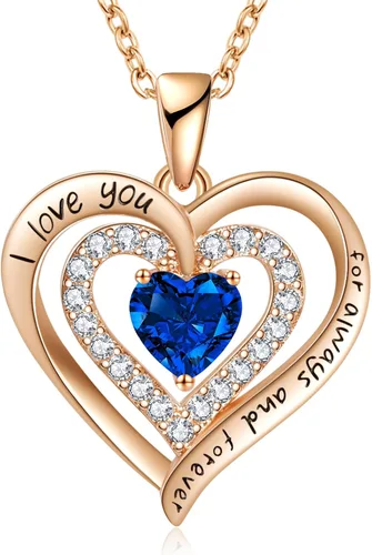 REDBEE Necklaces for Women Birthstone Heart Necklace Jewelry for Wife Girlfriend Woman Necklace