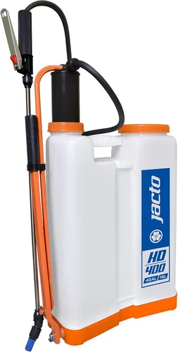 Jacto Pulverizador de mochila HD400 W/O, pulverizador de jardín profesional, perfecto para control de pesticidas, blanco translúcido