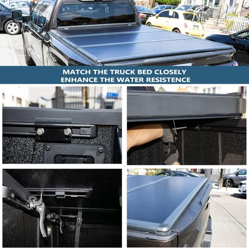 Miniatura 6 de Cubierta rígida de tres pliegues para cama de camioneta compatible con Dodge Ram 1500 y 2500 2009-2026, cama de 5.7 pies sin caja Ram (171.2 cm)