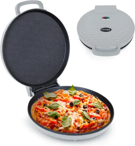 Horno para pizza Courant de 12 pulgadas, máquina para pizzas, mango de enfriamiento de toque nuevo y mejorado, placas antiadherentes, horno para