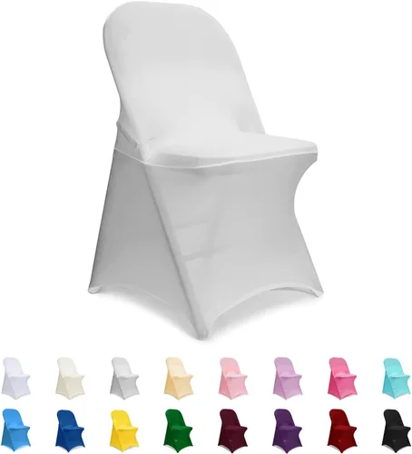 Miniatura 16 de ManMengJi Fundas para sillas plegables amarillas, fundas universales para sillas de 6 piezas, se adaptan a la mayoría de sillas plegables sin