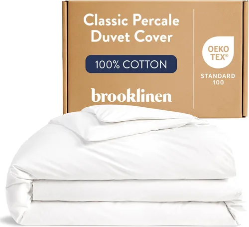 Miniatura 13 de Brooklinen Funda de edredón de percal de lujo, 100% algodón, fresca, nítida, lazos de esquina extralargos, cierre de botones, suave y transpirable