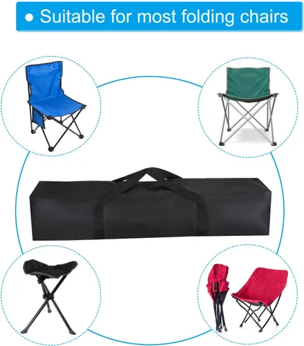 Miniatura 7 de PATIKIL Bolsa de repuesto para silla de campamento de 39 pulgadas, paquete de 2 bolsas de transporte plegables de nailon, bolsa grande