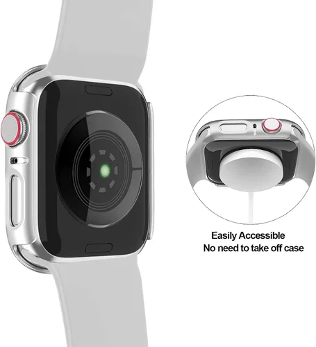Miniatura 5 de Paquete de 10 fundas para Apple Watch Series 3/2/1 de 1.496 pulgadas con protector de pantalla de vidrio templado, alta definición, resistente a