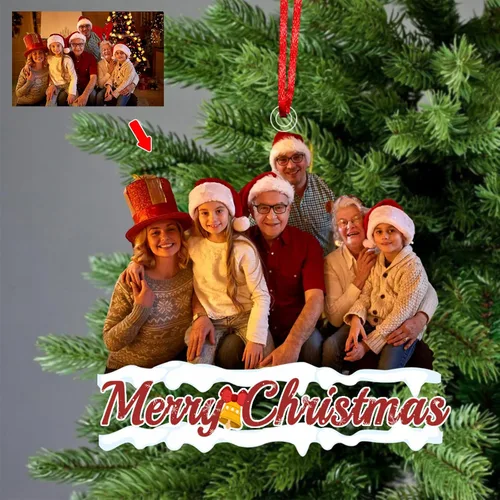 Miniatura 8 de Adorno personalizado para tu foto, adornos de Navidad con foto personalizada, adorno familiar personalizado, regalo para árbol de Navidad, chimenea