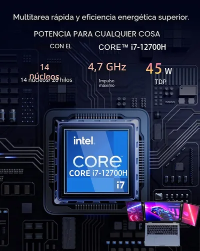 Miniatura 2 de KOOFORWAY Portátil de triple pantalla, principal de 16 pulgadas + monitores duales de 10.5 pulgadas, Core i7-12700H, 32 GB de RAM, SSD de 2 TB, Win