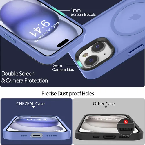 Miniatura 66 de Fuerte magnético para iPhone 11, compatible con Magsafe, [resistente a caídas de 13 pies] Funda trasera translúcida mate con sensación de piel