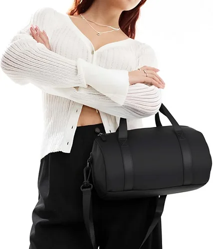 Miniatura 3 de Mini bolsa de gimnasio para mujer, bolsa de lona pequeña, mini bolsa de gimnasio, bolsa deportiva para yoga, natación, baile (negro)