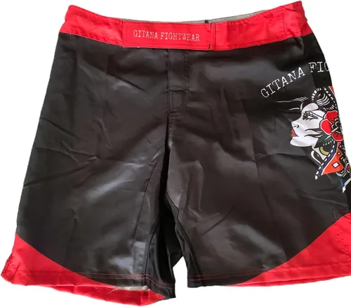 GITANA FIGHTWEAR Red Gypsy - Pantalones cortos de lucha MMA para hombre, sin Gi, BJJ, Jiu Jitsu, Grappling, Sparring
