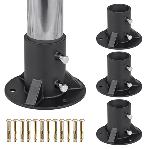 Miniatura 12 de Insaga Bridas de suelo para poste de valla de eslabones de cadena, brida de base de 3 pulgadas, anclaje sólido para fijar la valla/buzón/postes
