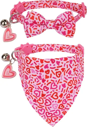 Miniatura 7 de ADOGGYGO Collar de gato de otoño con cascabel de corbata de moño extraíble, paquete de 2 hojas de otoño para Acción de Gracias collar de moño