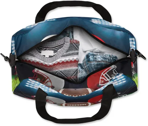 Miniatura 6 de Bolsas de lona para niños y niñas, adolescentes, bolsa de gimnasio deportiva para fines de semana, viajes, gimnasia, baile, ballet, casco de fútbol