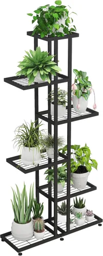 Miniatura 9 de Soporte de esquina para plantas de interior de 5 niveles y 16 macetas, soportes de metal para plantas de exterior, estante de flores, soportes