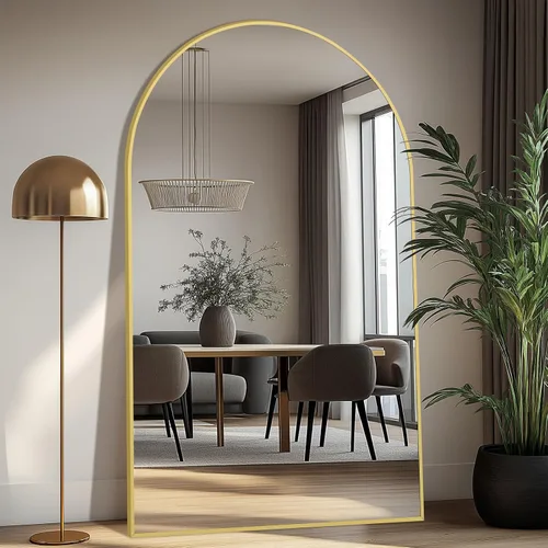 Miniatura 18 de Espejo grande de longitud completa de 72 x 44 pulgadas, espejo de pie de gran tamaño con soporte, espejo de pie negro de longitud completa