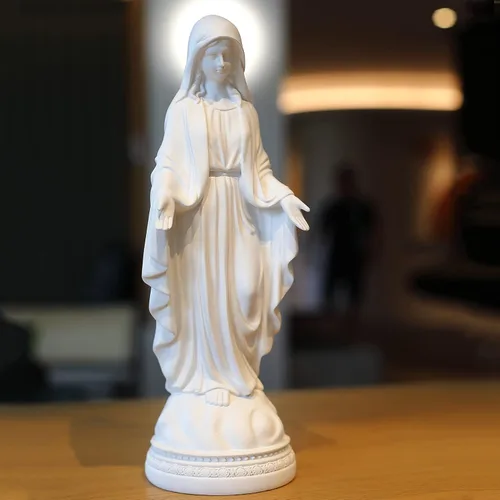 Miniatura 7 de Figura decorativa de la Virgen María de 12 pulgadas, regalos religiosos católicos, figura de estatua de resina de 12 pulgadas (blanco)