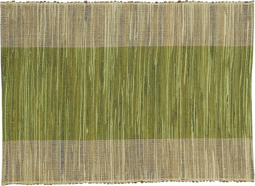 Saro Lifestyle Manteles individuales de mesa con bandas brillantes (juego de 4), verde, 14 x 19 pulgadas