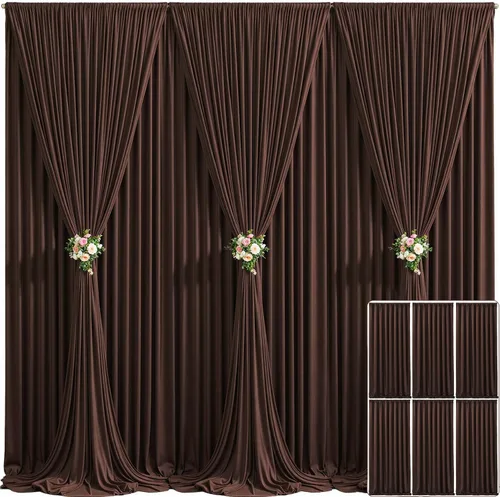 Miniatura 81 de Cortina de fondo beige de 10x10 para bodas y fiestas, cortina de fondo beige sin arrugas para fotos, cortinas de fondo para decoración de baby Gris