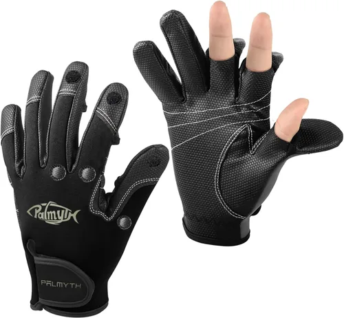 Palmyth Guantes de pesca de neopreno para hombres y mujeres con 3 dedos sin puntas, flexibles, ideales para fotografía, pesca con mosca, pesca en