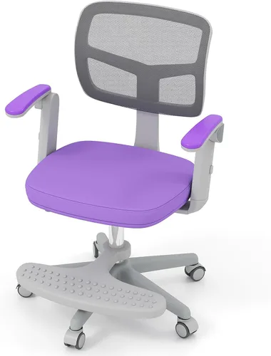 Miniatura 17 de GLACER Silla de escritorio para niños, silla de estudio giratoria de malla ajustable con ruedas, brazos, silla ergonómica para computadora