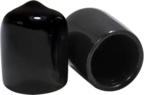 Prescott Plastics Tapones de plástico flexibles de 1/2" (12.7 mm) de diámetro exterior, tapas redondas de tubo de metal negro, inserciones fuertes
