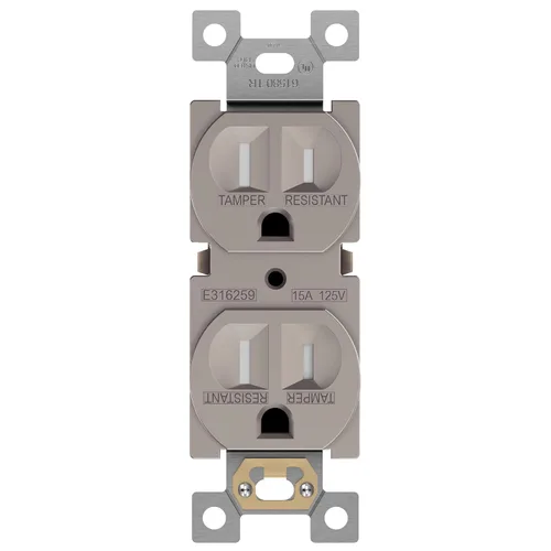Miniatura 28 de ENERLITES Toma de corriente dúplex, tomacorrientes eléctricos de pared resistentes a manipulaciones, grado residencial, 3 cables, autoconexión a