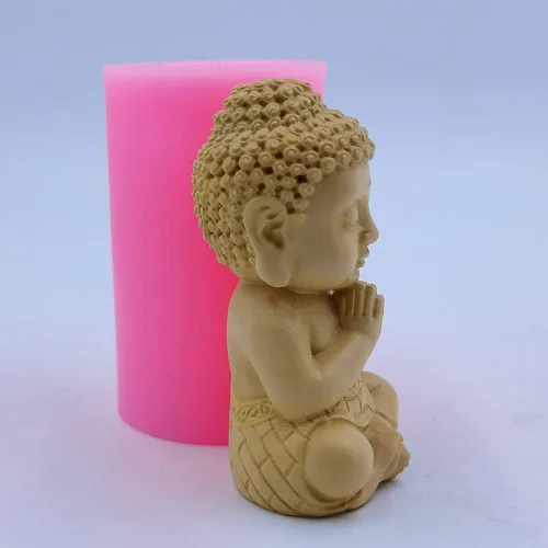 Miniatura 4 de Molde de vela de Buda, versión mejorada, molde de cera perfumada, moldes de silicona hechos a mano para decoración de manualidades de yeso de resina