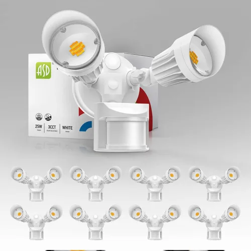 Miniatura 14 de ASD Luz LED de seguridad para exteriores de 25 W, 2500 lm, luz de inundación con sensor de movimiento, 3000 K/4000 K/5000 K, IP65 impermeable