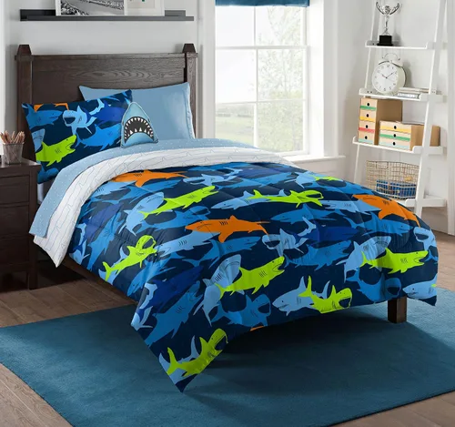 Miniatura 9 de Northwest Classics Dino Discovery - Juego de ropa de cama de 6 piezas que brilla en la oscuridad, ropa de cama para todas las estaciones para niñas