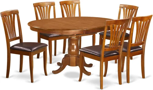 Miniatura 10 de East West Furniture POAV5-SBR-C - Juego de comedor de 5 piezas para 4 personas, incluye una mesa de comedor ovalada con hojas de mariposa y 4 sillas