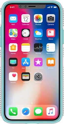 Miniatura 4 de Speck Productos CandyShell Grip Funda para iPhone XS/iPhone X - Cuarzo Rosa/Azul Río