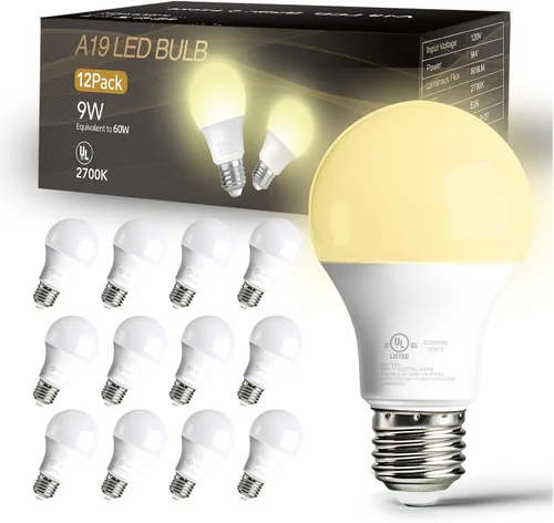 Miniatura 16 de dalattin Paquete de 24 bombillas LED de color blanco suave de 2700 K, equivalente a 60 W, bombillas estándar A19, base E26, 800 LM, ahorro de blanco