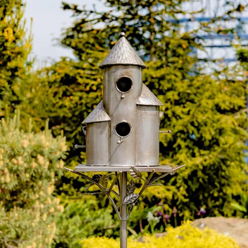 Miniatura 9 de Zaer Ltd. Estacas grandes de color cobre, espacio para 5 familias de pájaros en cada una (XL Country Town Home Montana)