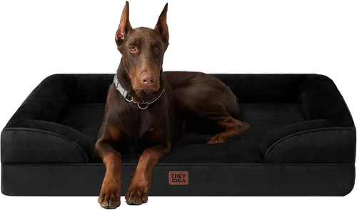 Miniatura 34 de EHEYCIGA - Cama ortopédica para perro grande, impermeable, de espuma viscoelástica y espuma tipo caja de huevos, bordes elevados, antideslizante