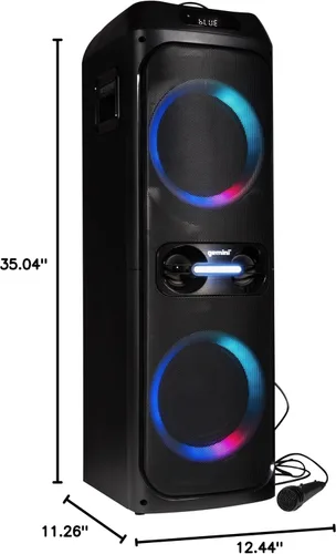 Miniatura 8 de Gemini Sound GHK-2800 - Altavoz de fiesta con refuerzo de graves, luces LED y efectos de cambio de voz, karaoke Bluetooth, incluye micrófono