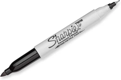 Miniatura 3 de Sharpie Marcadores permanentes de doble punta, punta ultrafina y fina, 12 unidades (negro)