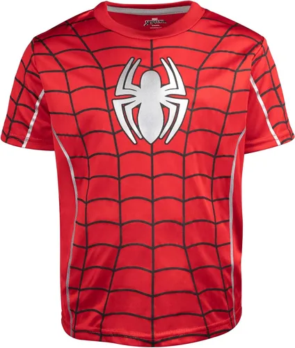 Miniatura 3 de Marvel Vengadores Pantera Negra Spiderman Hulk - Juego de camisa deportiva y shorts para niño