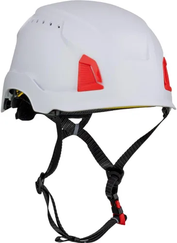 PIP Casco de escalada industrial con ventilación Traverse con tecnología MIPS, carcasa de ABS, correa de barbilla de 4 puntos, ANSI II Blanco