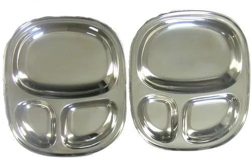 Miniatura 6 de Bandeja para niños - Juego de 2 bandejas divididas de acero inoxidable