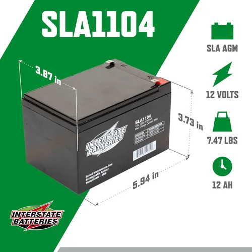 Miniatura 2 de Interstate Batteries Batería de 12 V 12 Ah (4 unidades) (terminal F2) SLA AGM VRLA Recargable Reemplazo para APC, alimentación de reserva UPS